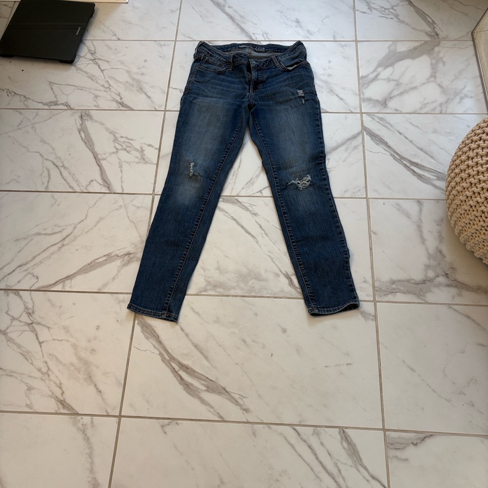 Old Navy Women's Distressed Rockstar Blue Skinny Jeans
